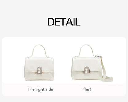 Split Leather Compact Square Tote