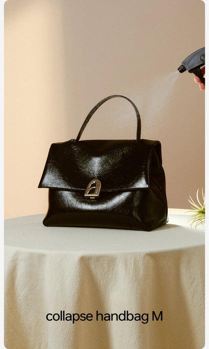 Split Leather Shoulder Crossbody Tote Bag