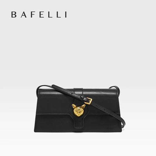 Genuine Leather Shoulder Bag – Retro Denim Look