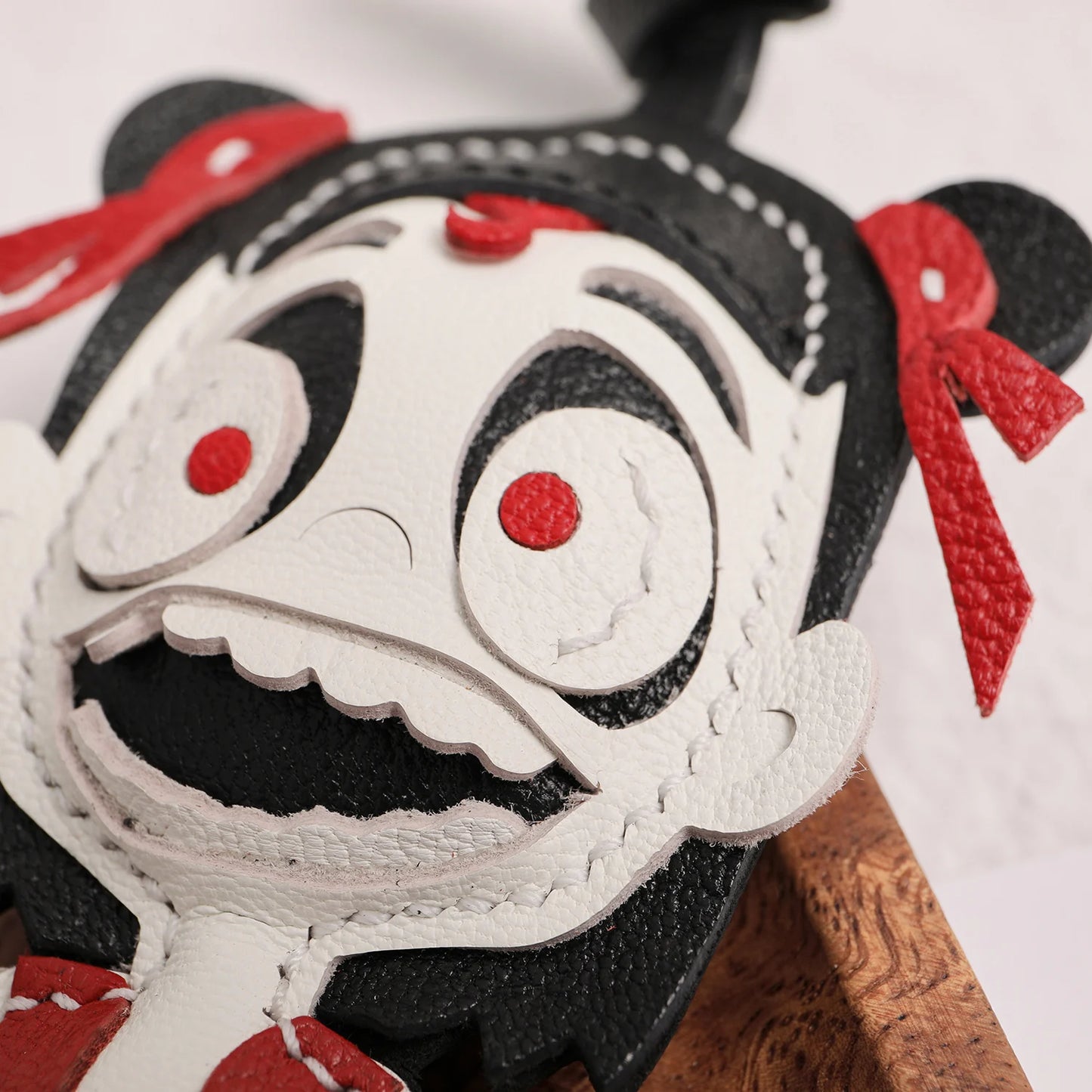 Handcrafted Alran Goatskin Leather Ne Zha Keychain Bag Charm