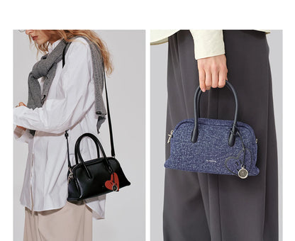 Soft Split Leather Small Tote Shoulder Bag