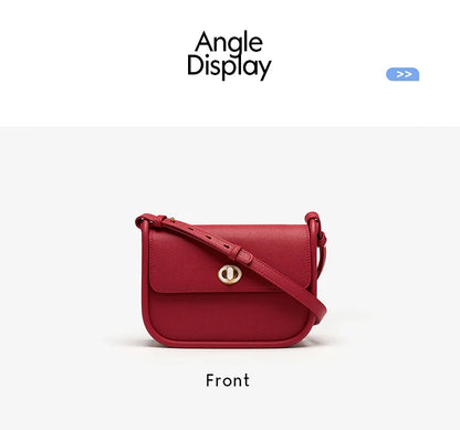 Elegant Split Leather Saddle Crossbody Bag