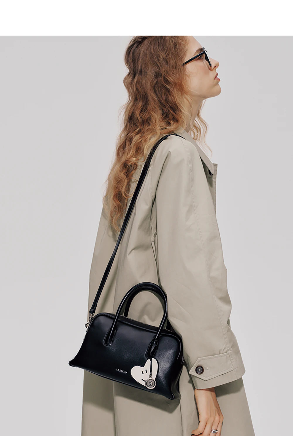 Split Leather Compact Shoulder and Crossbody Tote