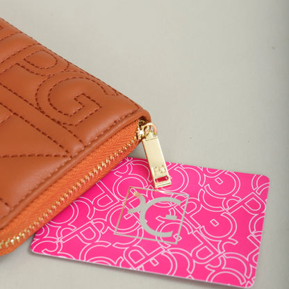 Elegant Letter Embroidery Zipper Wallet – Compact and Stylish