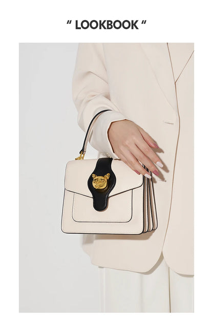 Split Leather Doctor Shoulder and Crossbody Bag