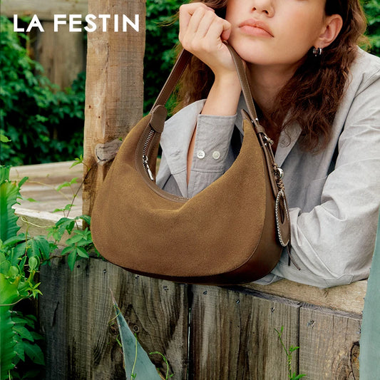 Genuine Leather Curved Tote Bag