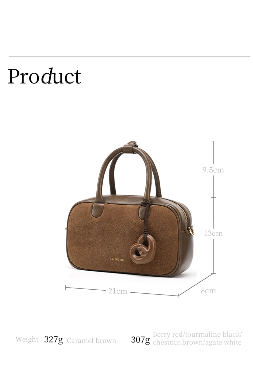 Genuine Leather Bowling Crossbody Bag