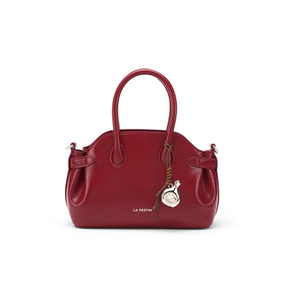 Split Leather Mini Bowling Tote