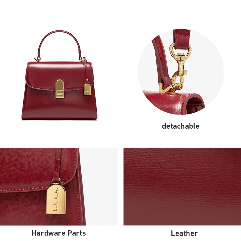 Split Leather Square Tote Bag