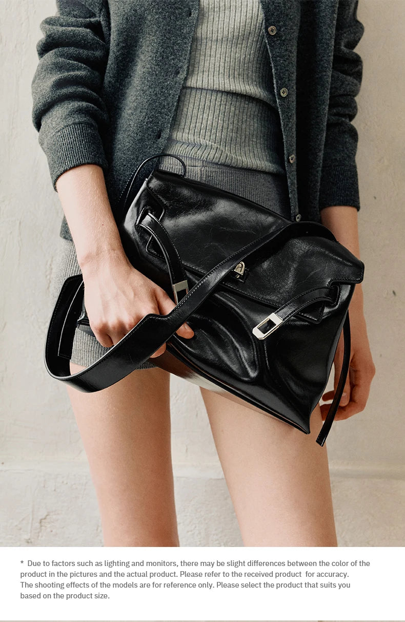 Split Leather Shoulder and Crossbody Tote