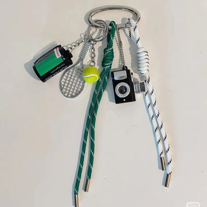 French Goatskin Leather Bag Charm Keychain