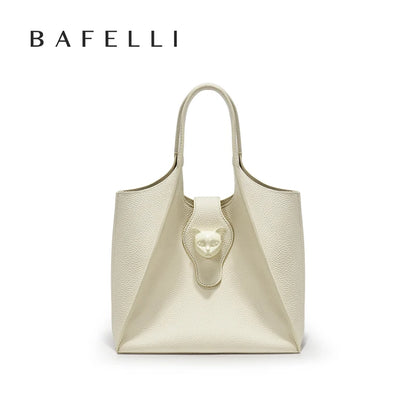 Genuine Leather Tote Bag – Soft Casual Style with Open Pocket