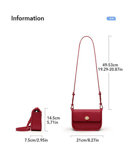 Elegant Split Leather Saddle Crossbody Bag