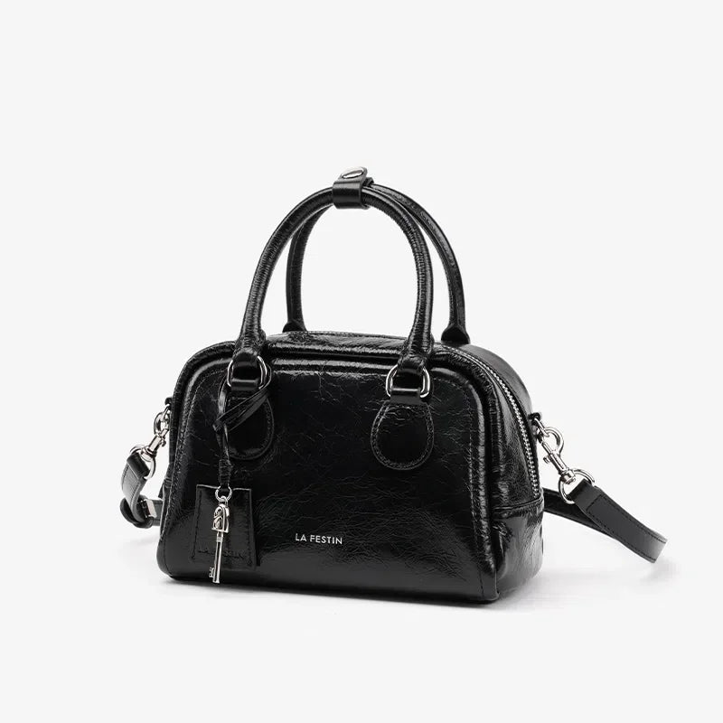 Genuine Leather Boston Shoulder Bag