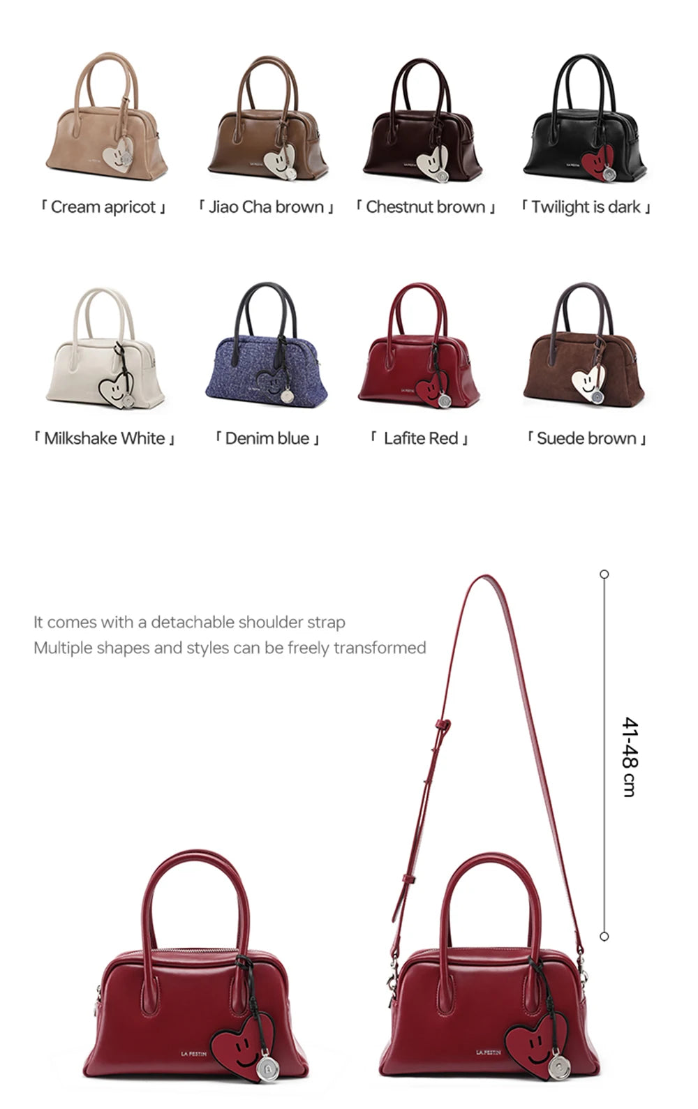 Soft Split Leather Small Tote Shoulder Bag