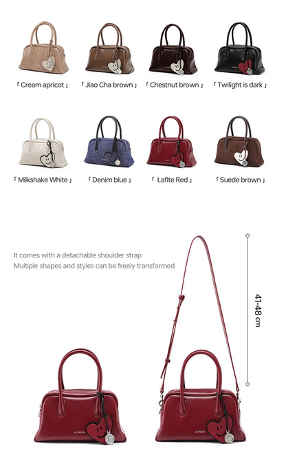 Soft Split Leather Small Tote Shoulder Bag