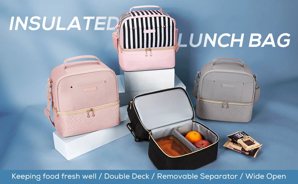 Thermal Double Deck Insulated Lunch Cooler Bag