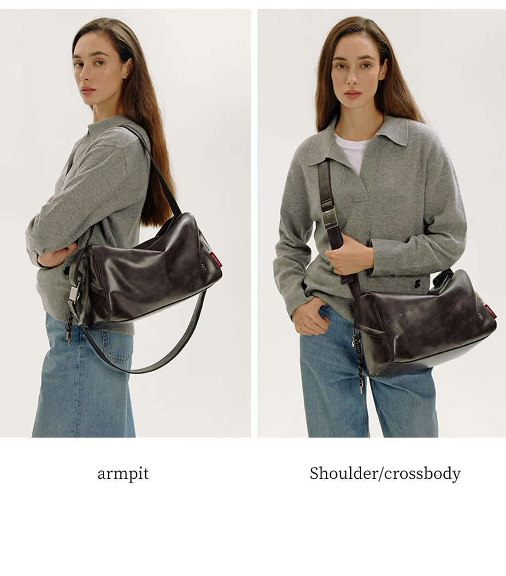 Genuine Leather Soft Tote Shoulder Bag