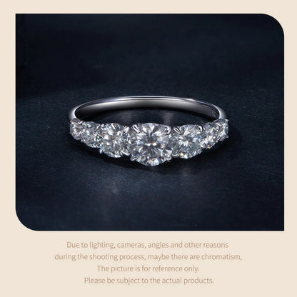 Delicate Moissanite Ring – 925 Sterling Silver Classic Wedding Band