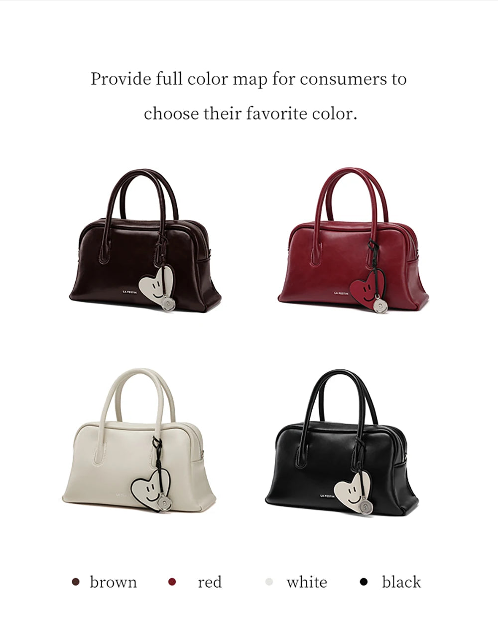 Split Leather Compact Shoulder and Crossbody Tote