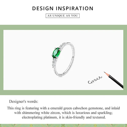 Green Zircon Ring – 925 Sterling Silver with Prong Setting