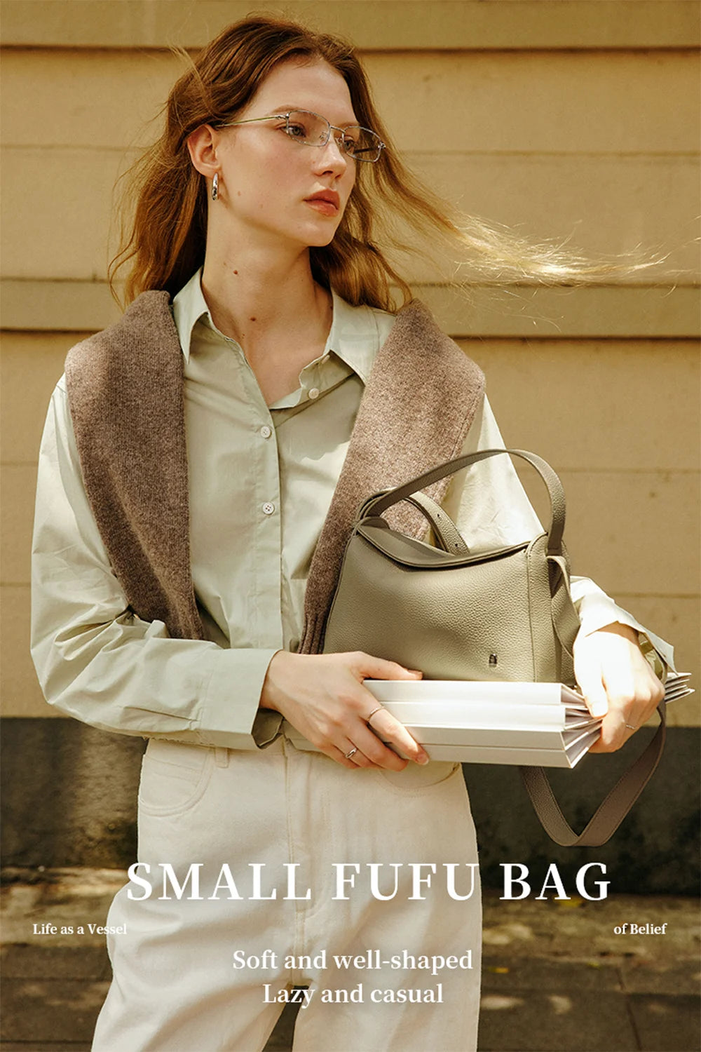 Soft Genuine Leather Mini Tote Crossbody