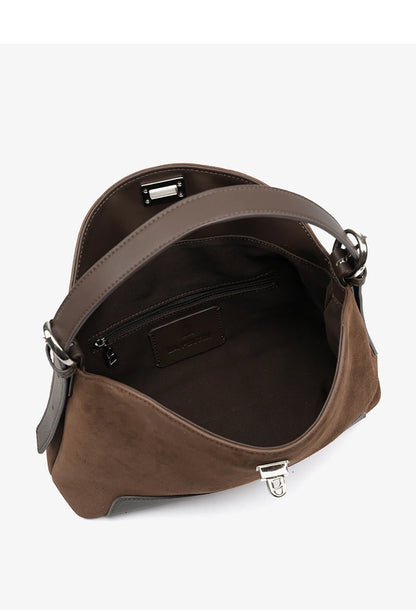 Split Leather Shoulder and Handbag Tote