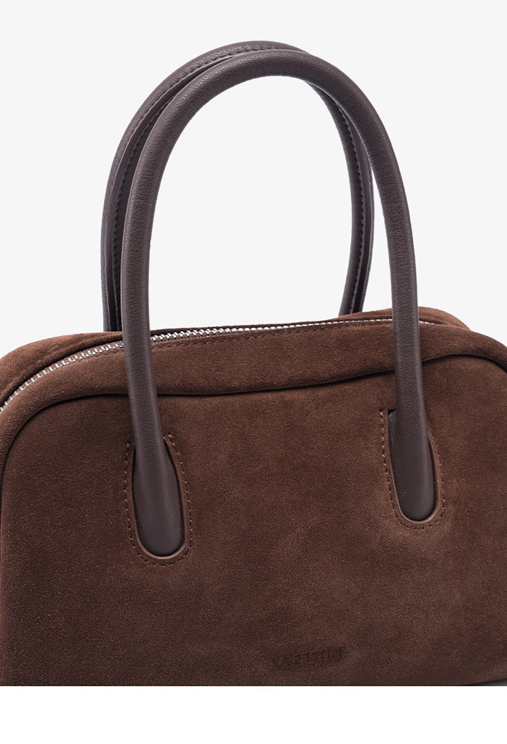 Split Leather Boston Handbag