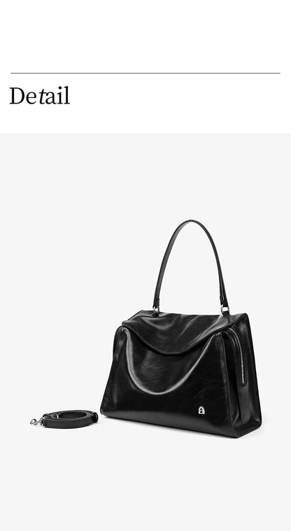 Genuine Leather Structured Tote Bag