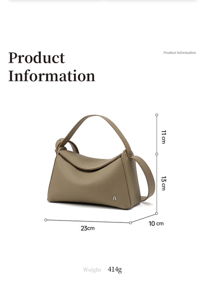 Soft Genuine Leather Mini Tote Crossbody