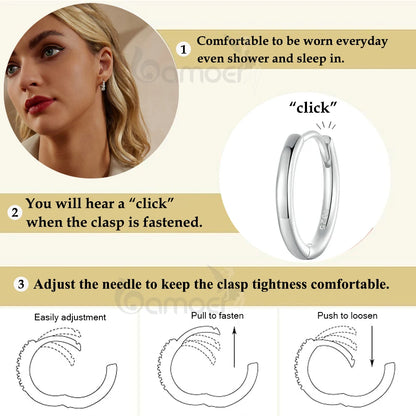 Minimalist Hoop Earrings – 925 Sterling Silver for Multiple Piercings