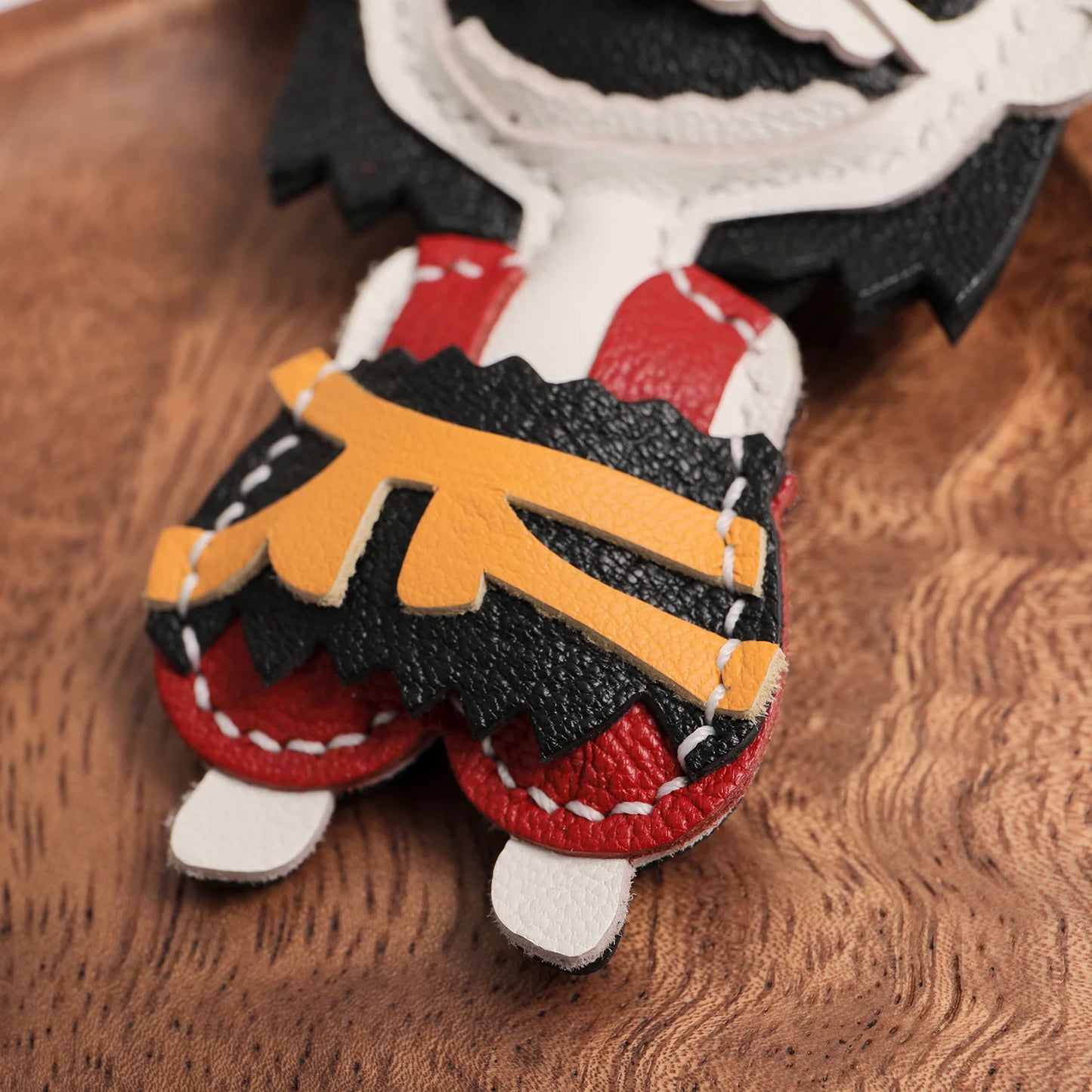 Handcrafted Alran Goatskin Leather Ne Zha Keychain Bag Charm