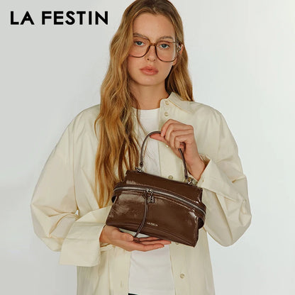 Green Split Leather Shoulder and Crossbody Bag