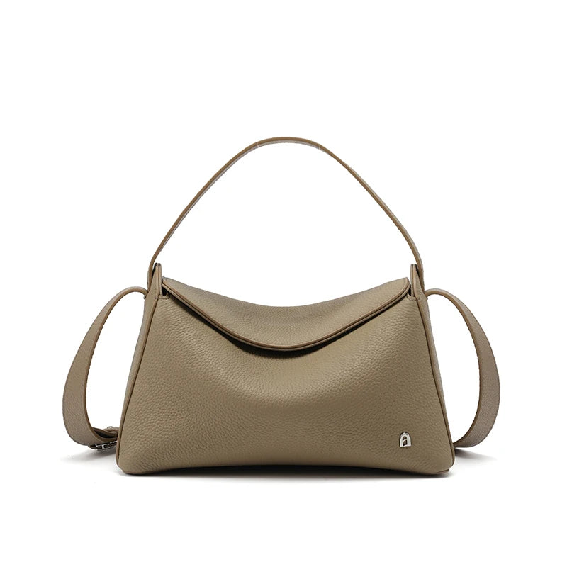Soft Genuine Leather Mini Tote Crossbody