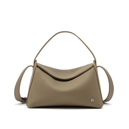 Soft Genuine Leather Mini Tote Crossbody