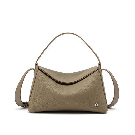 Soft Genuine Leather Mini Tote Crossbody