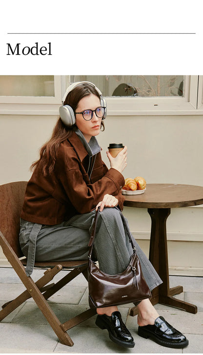 Soft Genuine Leather Shoulder Crossbody Tote