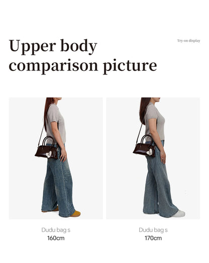 Soft Split Leather Small Tote Shoulder Bag