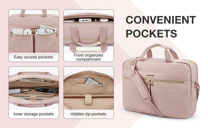 Nylon Structured Laptop Briefcase and Shoulder Bag