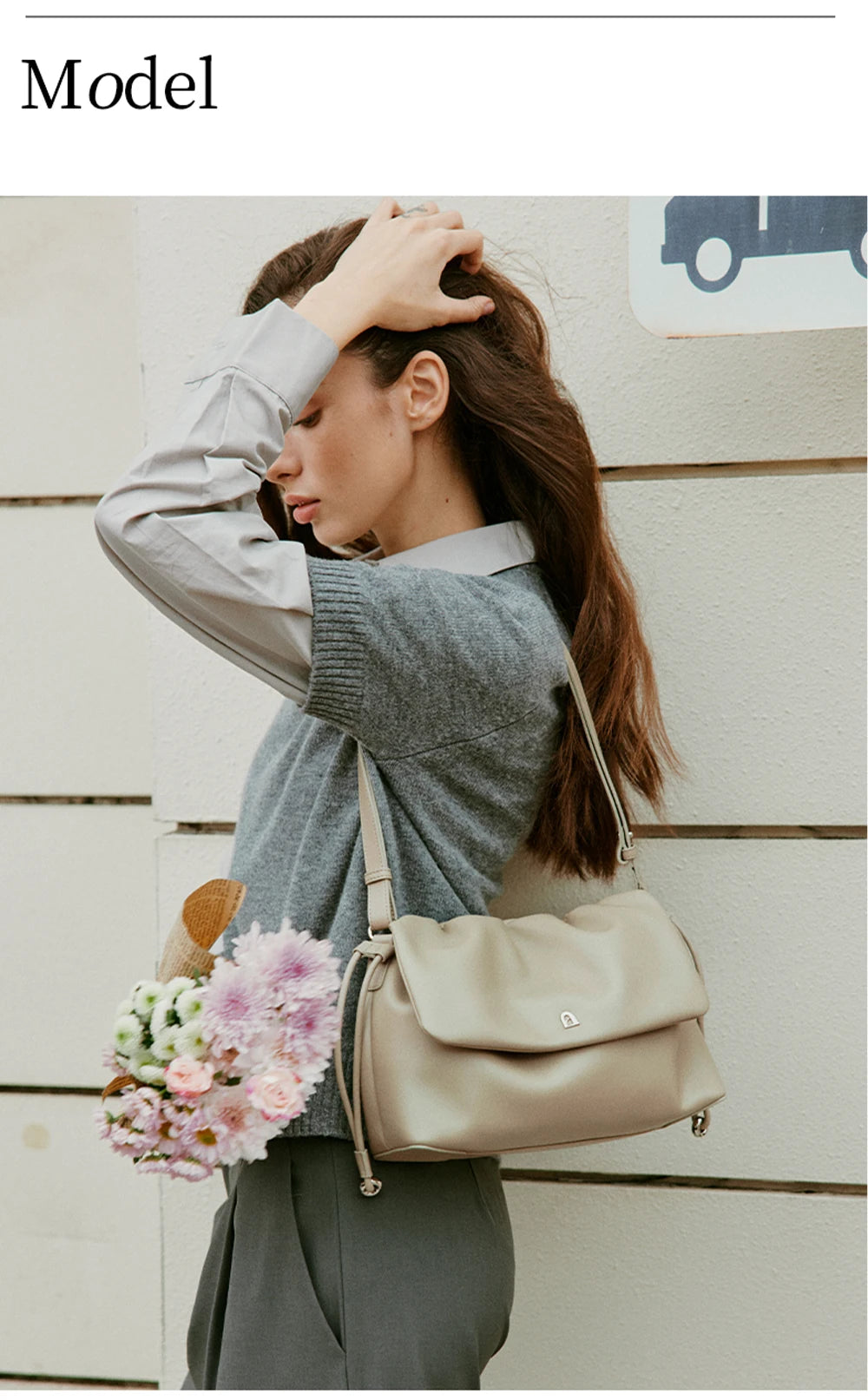 Split Leather Soft Shoulder and Crossbody Bag