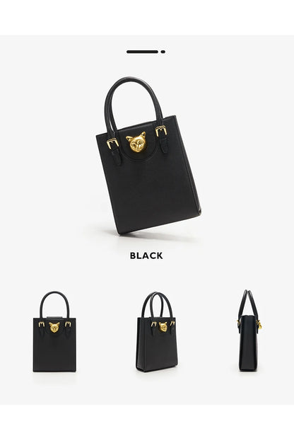 Elegant Genuine Leather Mini Crossbody and Tote Bag