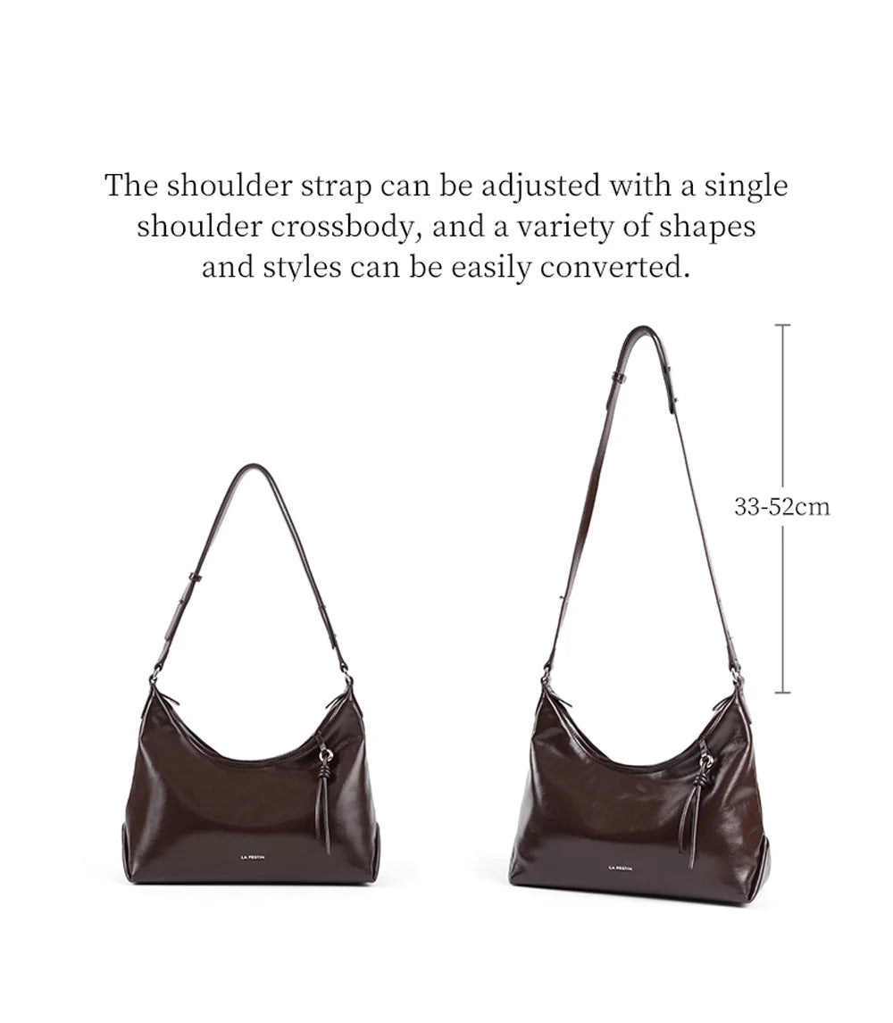 Soft Genuine Leather Shoulder Crossbody Tote