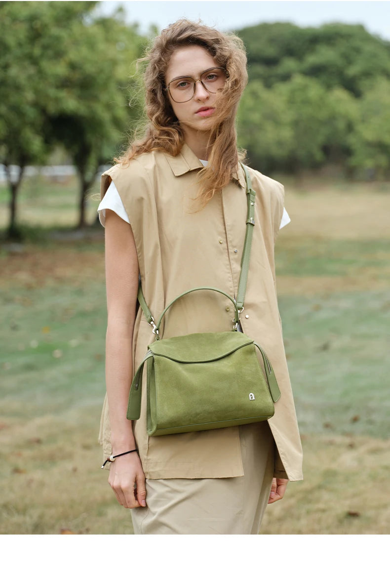 Genuine Leather Shoulder and Crossbody Tote