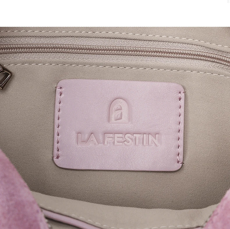 Split Leather Bowling Shoulder and Crossbody Tote