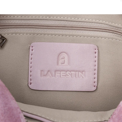 Split Leather Bowling Shoulder and Crossbody Tote