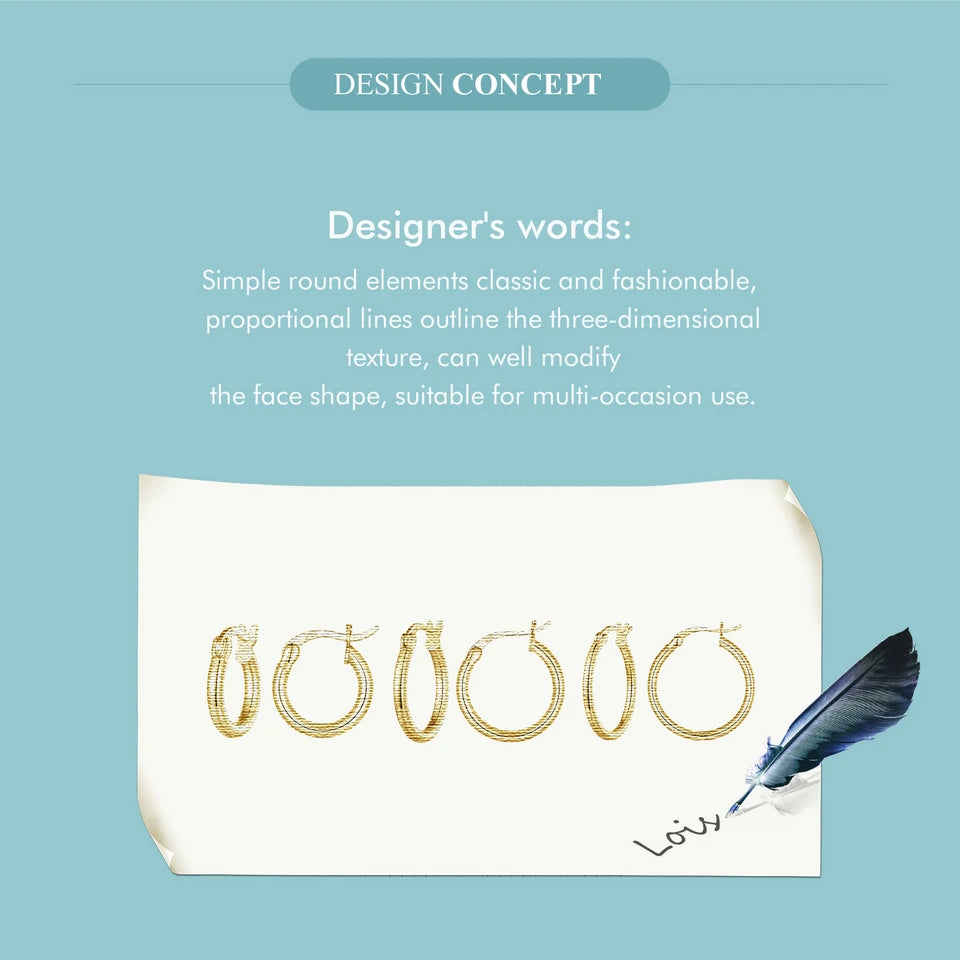 Hoop Earrings – 925 Sterling Silver, White Gold Plated