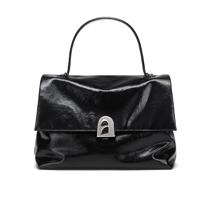 Split Leather Shoulder Crossbody Tote Bag