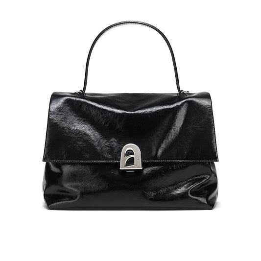 Split Leather Shoulder Crossbody Tote Bag