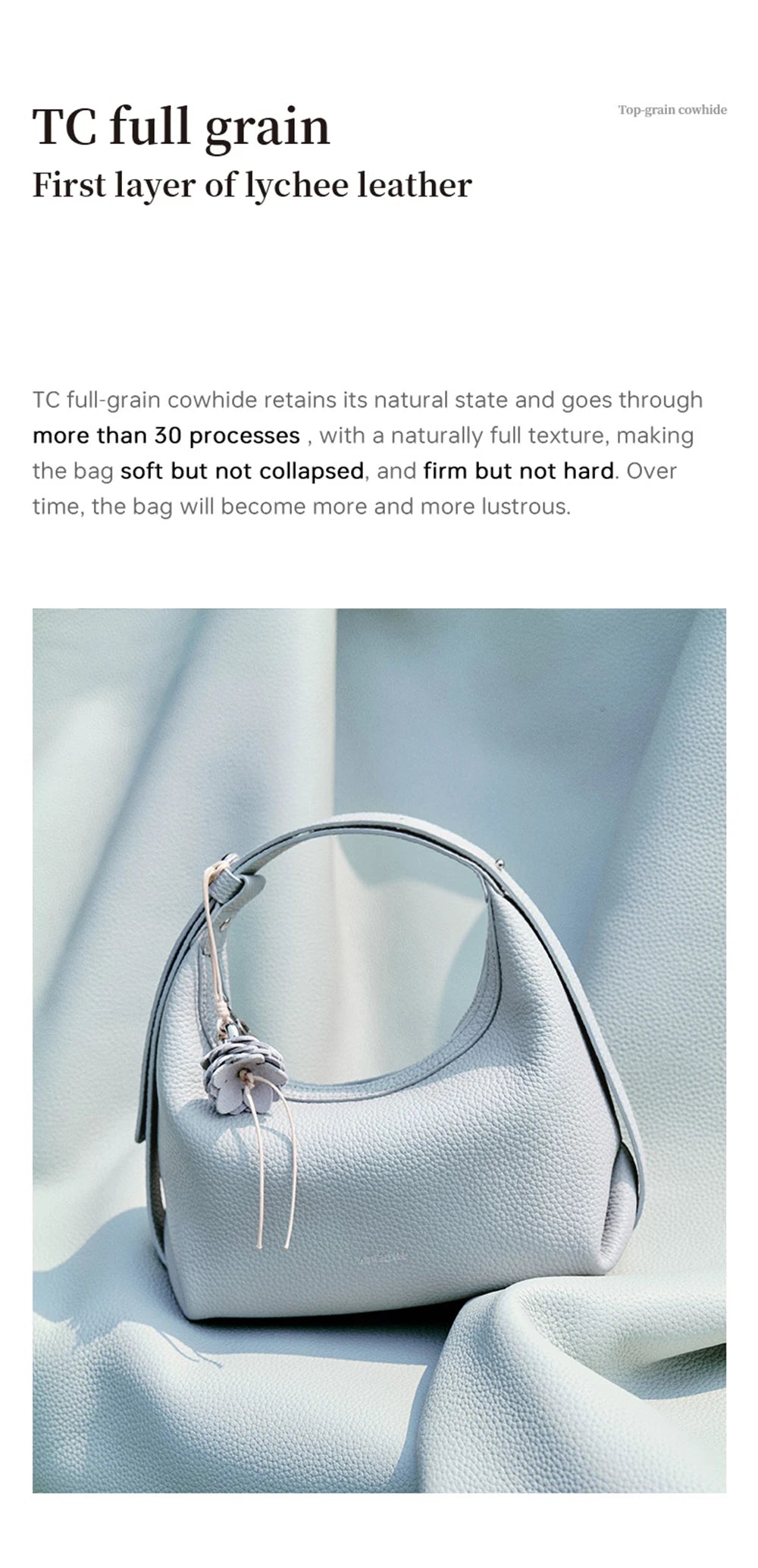 Genuine Leather Half Moon Shoulder and Crossbody Tote