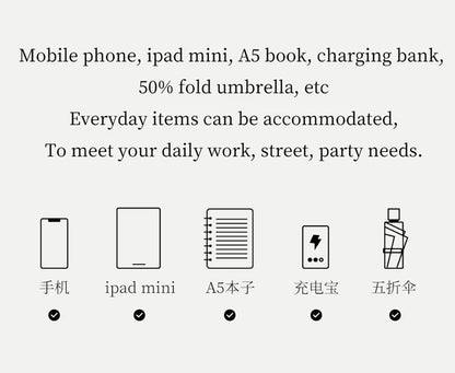 Split Leather Shoulder and Crossbody Tote Bag